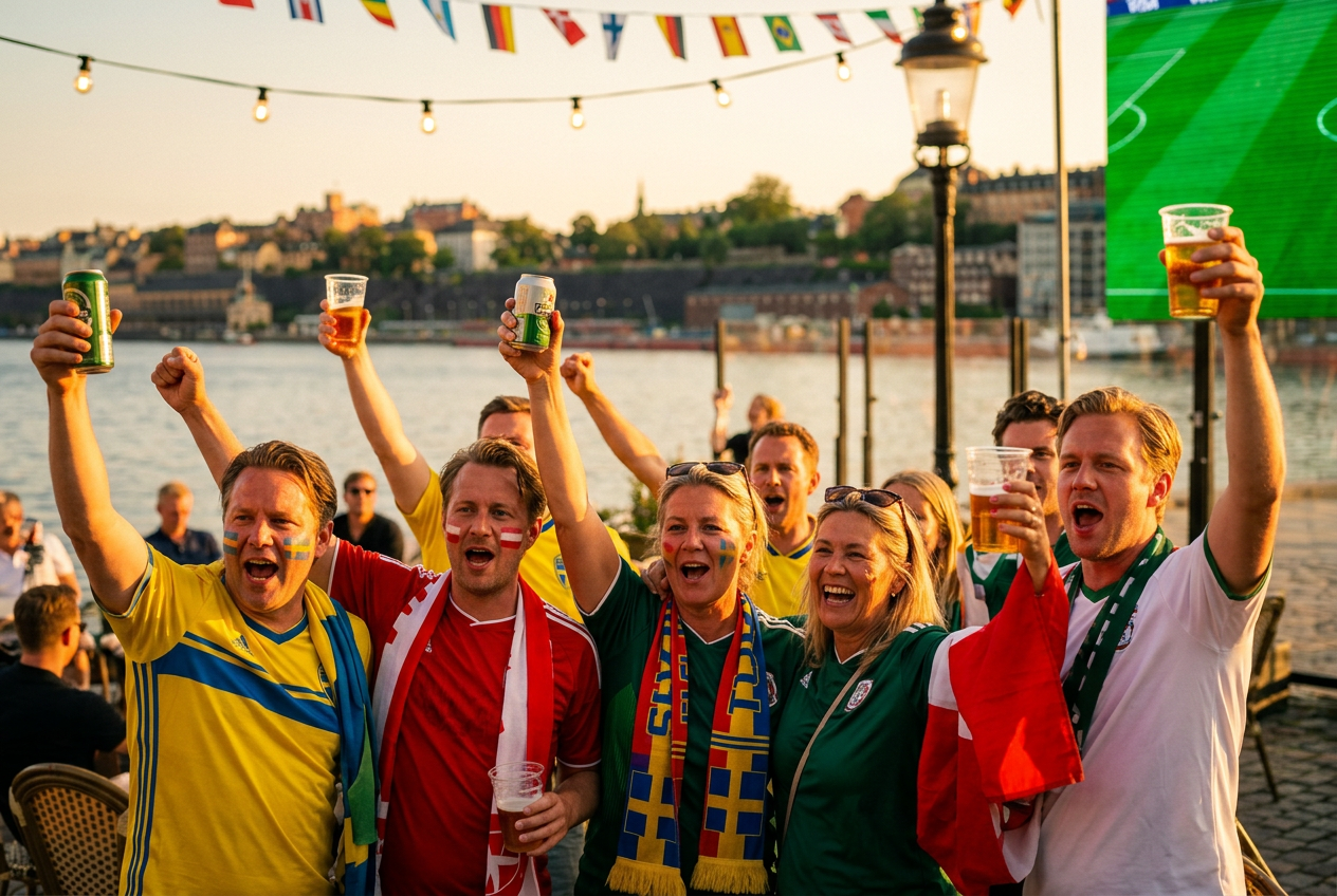 VM Kvartsfinal på VM på Bryggan med publik vid vattnet på Tullhus 3